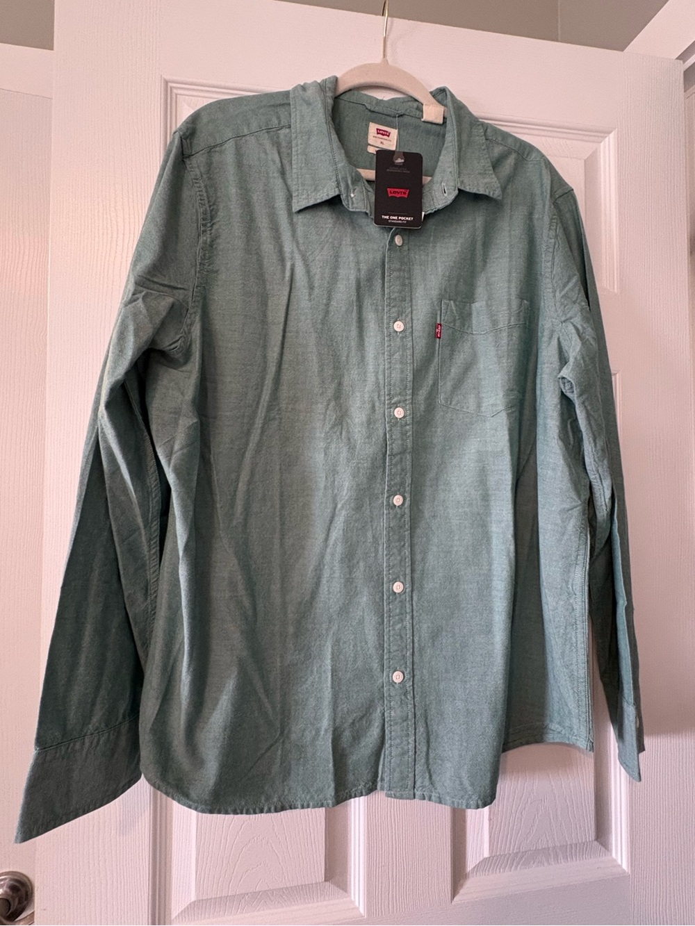 Levi's Men's Seafoam Green Button-Down Shirt